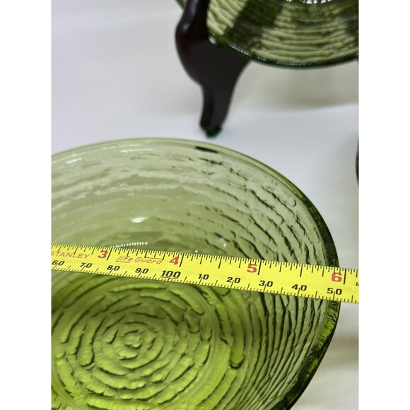 VTGG Anchor Hocking Soreno 6"x1.75" Set-of-4 Swirl Glass Serving Bowl Avocado - Picture 6 of 7